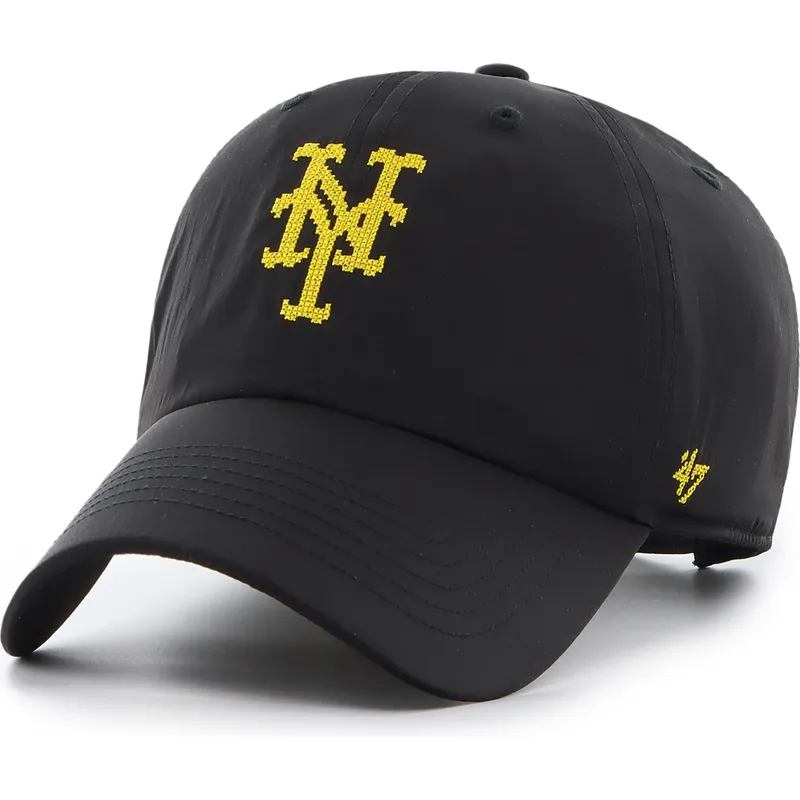 cappellino-curvo-nero-regolabile-clean-up-eight-bit-hero-dei-new-york-mets-mlb-di-47-brand