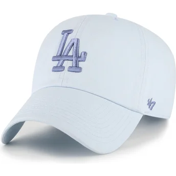 Cappellino curvo blu regolabile con logo blu Clean Up No Loop Label dei Los Angeles Dodgers MLB di 47 Brand