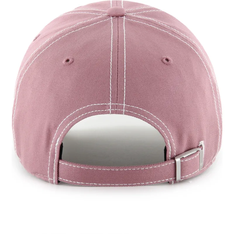 cap-curbata-pink-adjustable-strap-clean-up-contrast-stitch-de-los-angeles-dodgers-mlb-de-47-brand