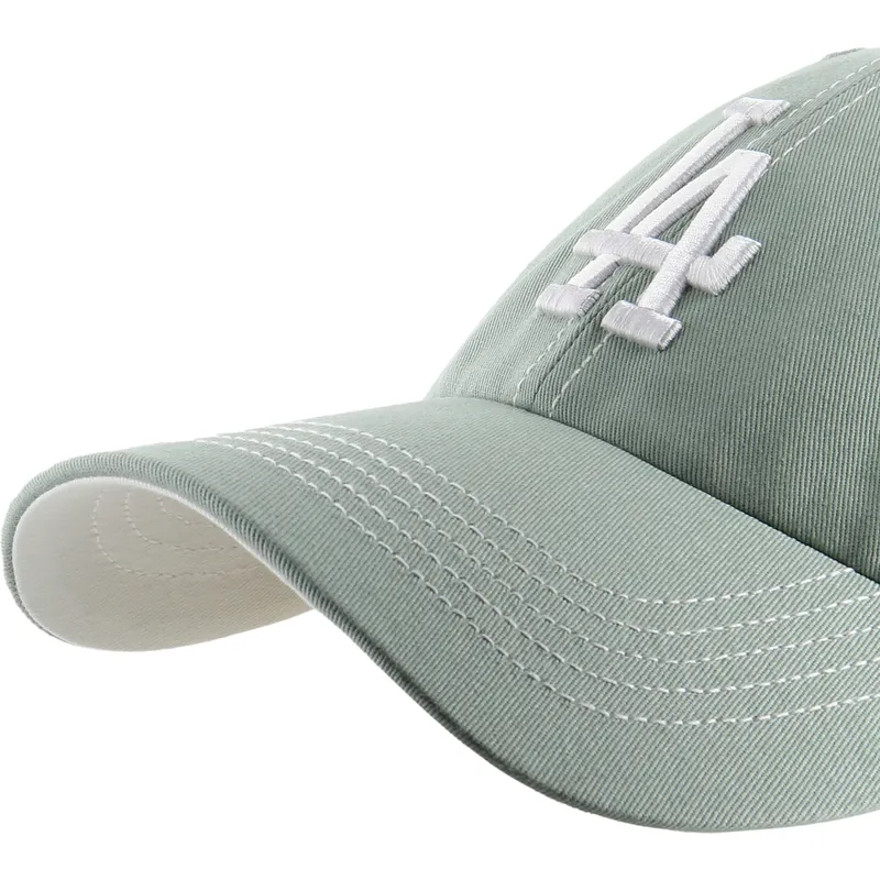 cap-curbata-green-adjustable-strap-clean-up-contrast-stitch-de-los-angeles-dodgers-mlb-de-47-brand