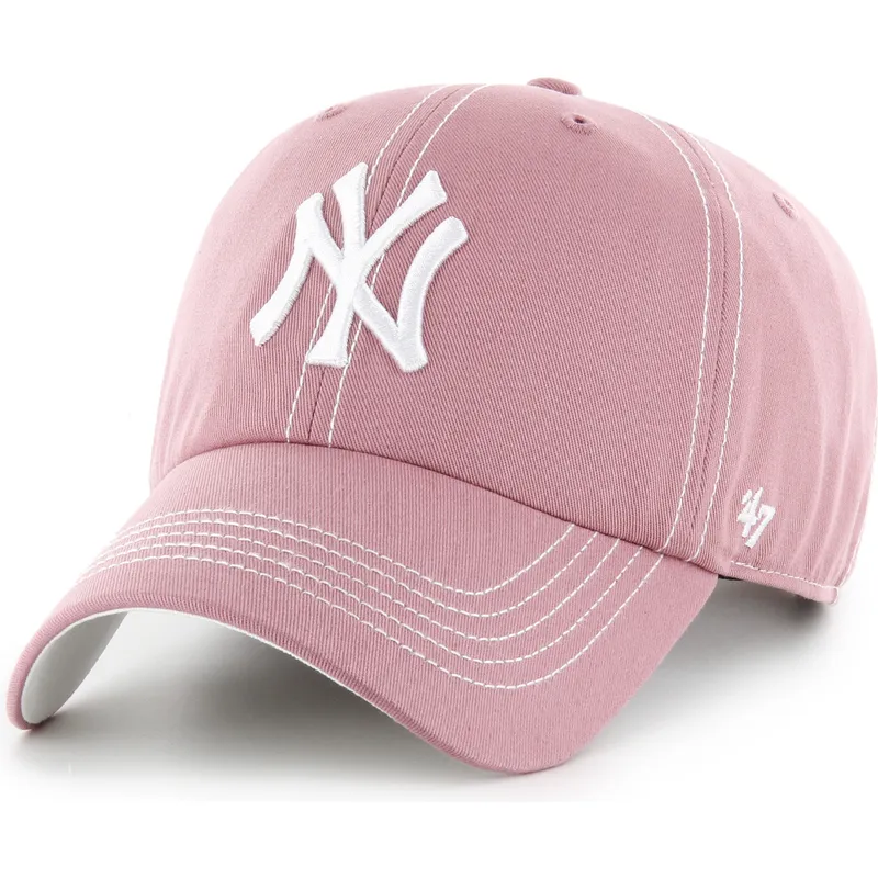 cap-curbata-pink-adjustable-strap-clean-up-contrast-stitch-de-new-york-yankees-mlb-de-47-brand