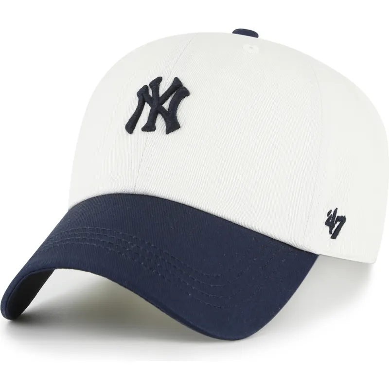 cap-curbata-beige-adjustable-strap-clean-up-contemporary-two-tone-de-new-york-yankees-mlb-de-47-brand