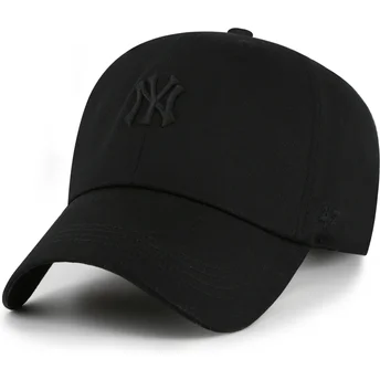 Schwarze verstellbare Curved Cap mit schwarzem Logo Clean Up Contemporary Two Tone der New York Yankees MLB von 47 Brand