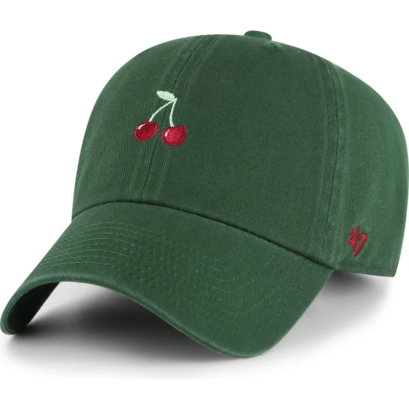 casquette-courbee-verte-ajustable-cherry-fruit-clean-up-base-runner-icon-47-brand