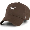 cappellino-curvo-marrone-regolabile-coffee-hat-phrase-clean-up-base-runner-icon-di-47-brand