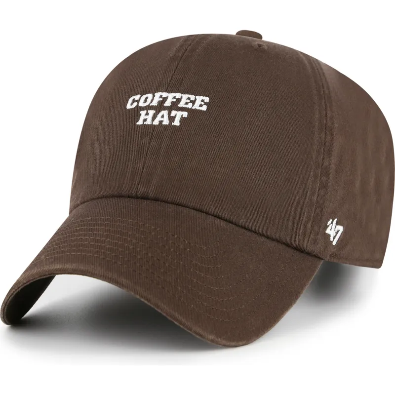 47-brand-curved-brim-coffee-hat-phrase-clean-up-base-runner-icon-brown-adjustable-cap