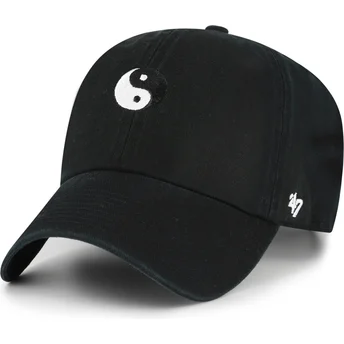 Cappellino curvo nero regolabile Yin Yang Smiley Clean Up Base Runner Icon di 47 Brand
