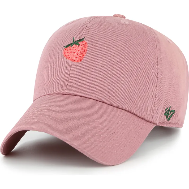 gorra-curva-rosa-ajustable-strawberry-fruit-clean-up-base-runner-icon-de-47-brand