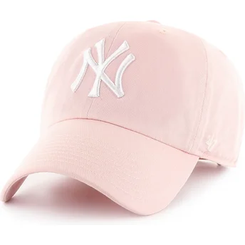 Șepci curbată roz bandă reglabilă Clean Up de New York Yankees MLB de 47 Brand