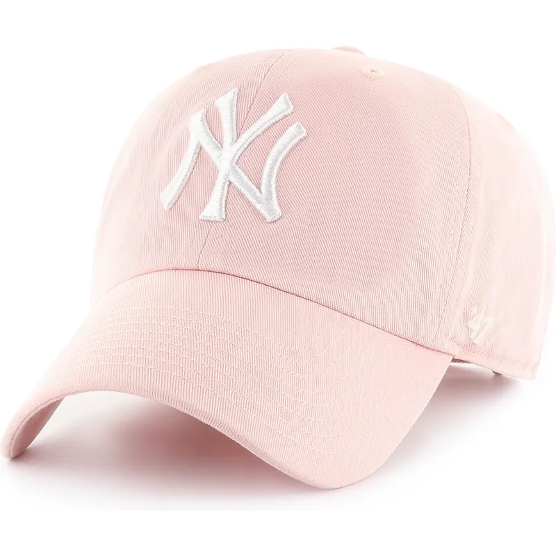 rosa-verstellbare-curved-cap-clean-up-der-new-york-yankees-mlb-von-47-brand