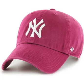 Șepci curbată roșu reglabilă Clean Up Galaxy de New York Yankees MLB de 47 Brand