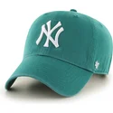 47-brand-curved-brim-clean-up-tailgate-teal-new-york-yankees-mlb-green-adjustable-cap