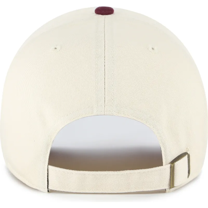 casquette-courbee-beige-et-grenat-ajustable-clean-up-two-tone-no-loop-label-new-york-yankees-mlb-47-brand