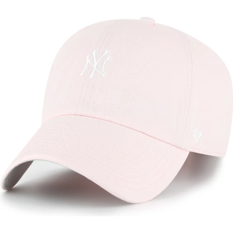 hellrosa-verstellbare-curved-cap-clean-up-base-runner-der-new-york-yankees-mlb-von-47-brand