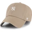 47-brand-curved-brim-clean-up-base-runner-new-york-yankees-mlb-brown-adjustable-cap