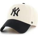 bojd-keps-beige-och-svart-justerbar-clean-up-two-tone-no-loop-label-new-york-yankees-mlb-av-47-brand