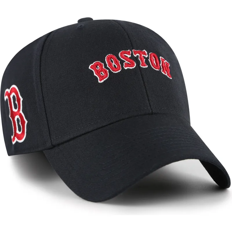 cap-curbata-navy-blue-adjustable-strap-mvp-ballpark-script-shot-de-boston-red-sox-mlb-de-47-brand cap-curbata-navy-blue-adjustable-strap-mvp-ballpark-script-shot-de-boston-red-sox-mlb-de-47-brand