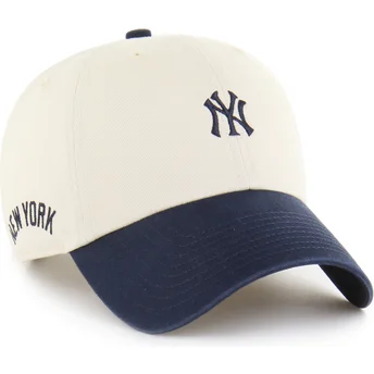 Șepci curbată bej bandă reglabilă Clean Up Base Runner Sure Shot Two Tone de New York Yankees MLB de 47 Brand