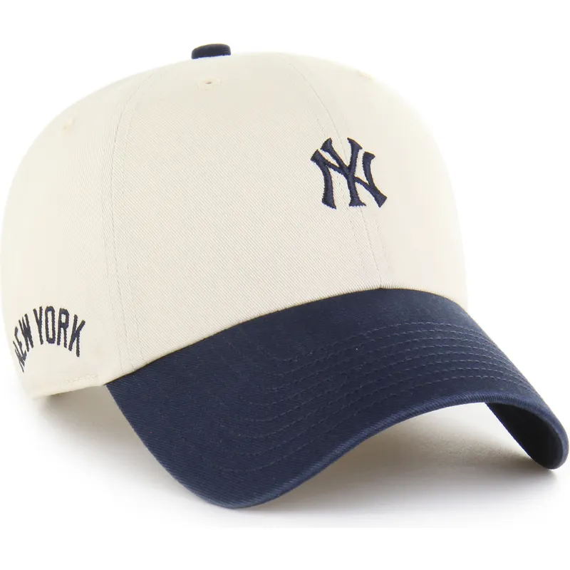 bezowa-i-granatowa-regulowana-czapka-z-daszkiem-clean-up-base-runner-sure-shot-two-tone-new-york-yankees-mlb-od-47-brand