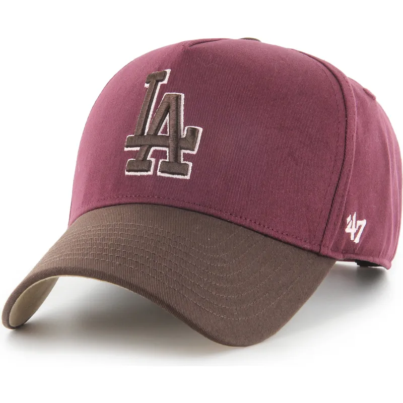 gorra-curva-granate-y-marron-snapback-mvp-dt-sure-shot-two-tone-cotton-de-los-angeles-dodgers-mlb-de-47-brand
