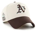 beige-und-braune-gebogene-snapback-kappe-mvp-dt-sure-shot-two-tone-cotton-der-oakland-athletics-mlb-von-47-brand