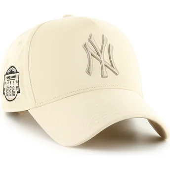 Beige gebogene Snapback-Kappe mit beigem Logo MVP DT Sure Shot Two Tone Cotton der New York Yankees MLB von 47 Brand