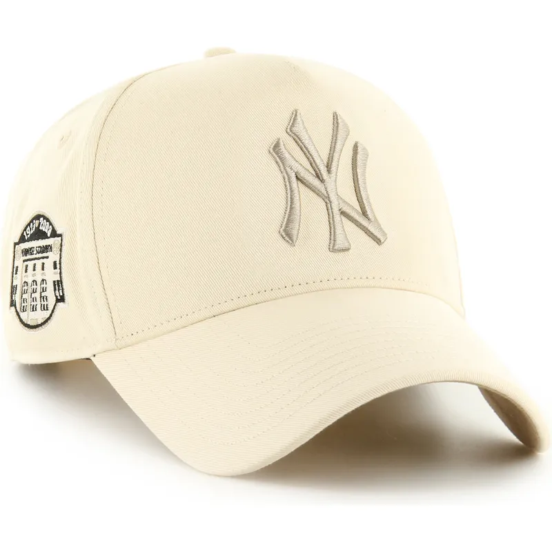 cappellino-curvo-beige-snapback-con-logo-beige-mvp-dt-sure-shot-two-tone-cotton-dei-new-york-yankees-mlb-di-47-brand