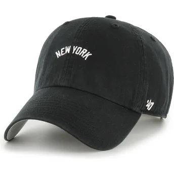 Șepci curbată negru reglabilă Clean Up Base Runner Script de New York Yankees MLB de 47 Brand