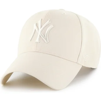 Beżowa czapka z daszkiem snapback z beżowym logo MVP New York Yankees MLB od 47 Brand