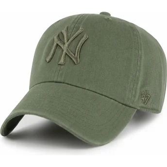 Cappellino curvo verde regolabile con logo verde Clean Up dei New York Yankees MLB di 47 Brand
