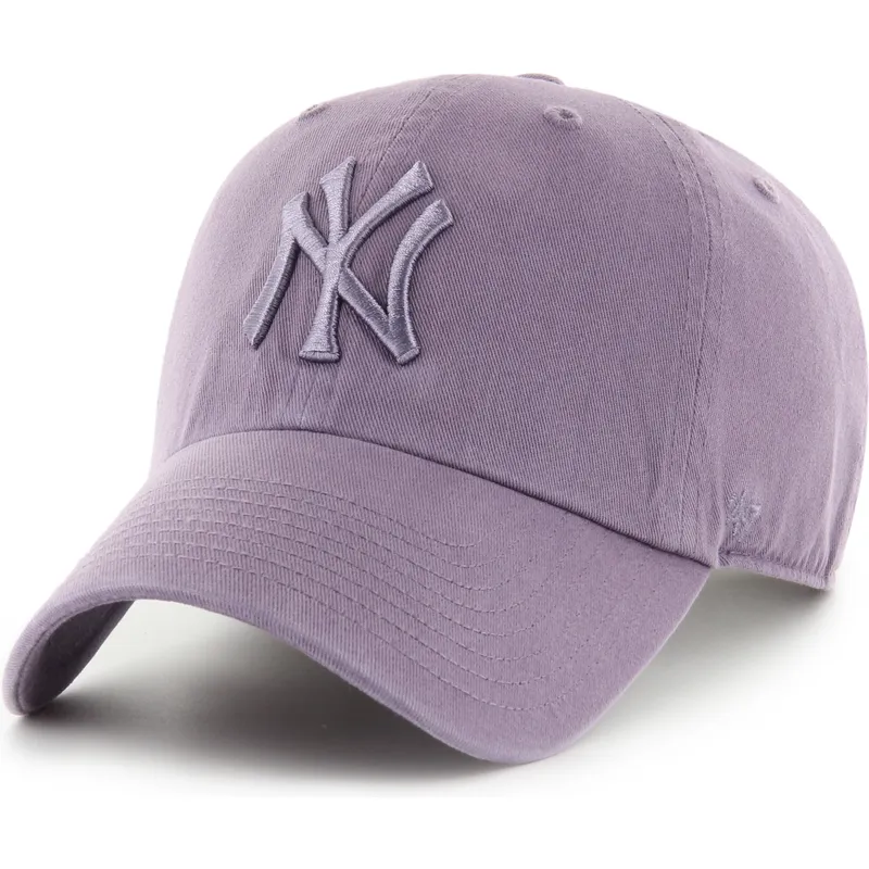 cappellino-curvo-viola-regolabile-con-logo-viola-clean-up-iris-dei-new-york-yankees-mlb-di-47-brand