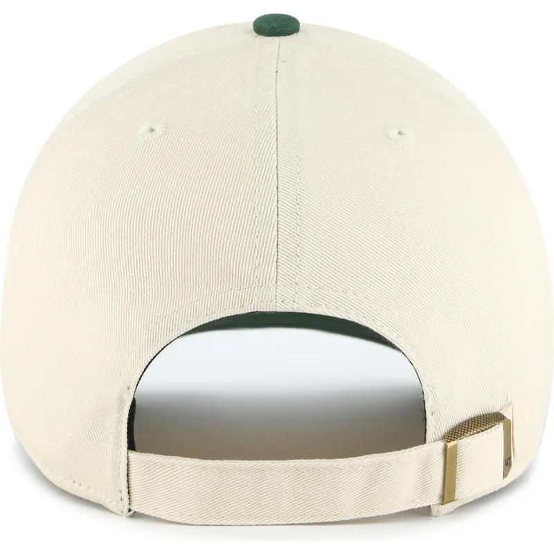 cappellino-curvo-beige-e-verde-regolabile-clean-up-base-runner-sure-shot-two-tone-di-mlb-di-47-brand