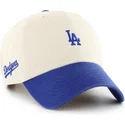 bezowo-niebieska-regulowana-czapka-z-daszkiem-clean-up-base-runner-sure-shot-two-tone-los-angeles-dodgers-mlb-od-47-brand