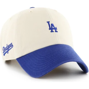 Cap curbată beige adjustable strap Clean Up Base Runner Sure Shot Two Tone de Los Angeles Dodgers MLB de 47 Brand