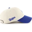 casquette-courbee-beige-et-bleue-ajustable-clean-up-base-runner-sure-shot-two-tone-los-angeles-dodgers-mlb-47-brand