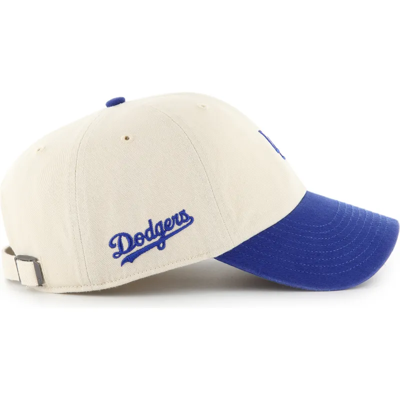 cap-curbata-beige-adjustable-strap-clean-up-base-runner-sure-shot-two-tone-de-los-angeles-dodgers-mlb-de-47-brand