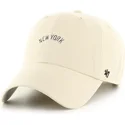 casquette-courbee-beige-ajustable-clean-up-base-runner-script-new-york-yankees-mlb-47-brand