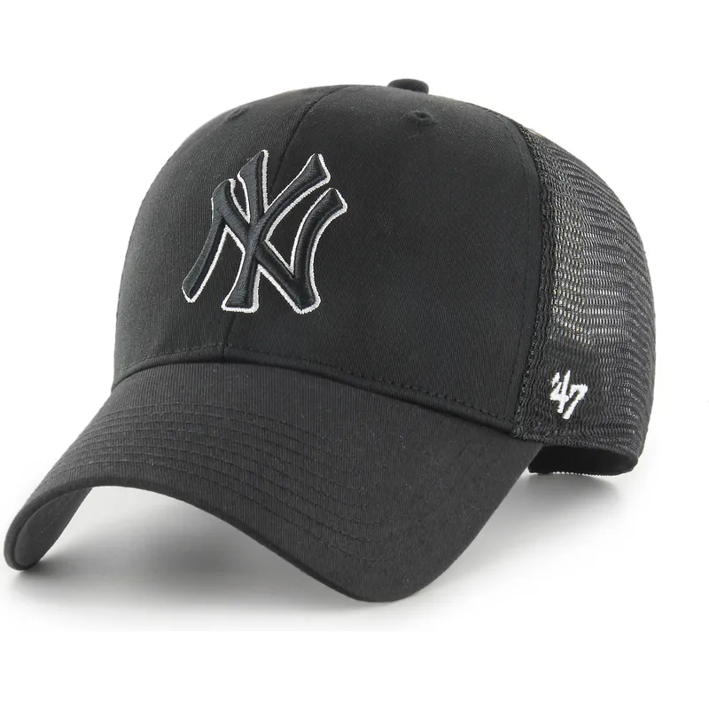 cappellino-trucker-nero-con-logo-nero-outline-mvp-branson-dei-new-york-yankees-mlb-di-47-brand