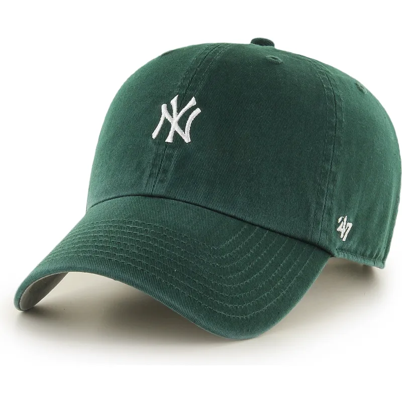 zielona-regulowana-czapka-z-zakrzywionym-daszkiem-clean-up-base-runner-mini-logo-new-york-yankees-mlb-od-47-brand