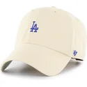 beige-bojd-justerbar-keps-med-bla-logotyp-clean-up-base-runner-fran-los-angeles-dodgers-mlb-av-47-brand