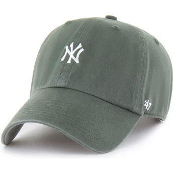 Grön böjd justerbar keps med vit logotyp Clean Up Base Runner från New York Yankees MLB av 47 Brand