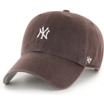 Casquette courbée marron ajustable Clean Up Base Runner Mini Logo New York Yankees MLB 47 Brand