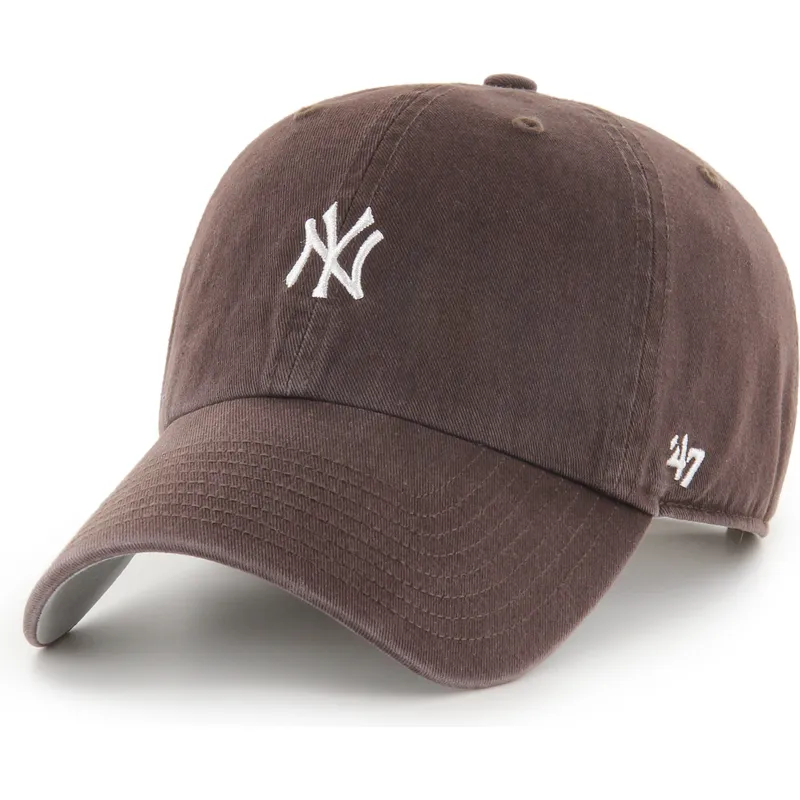 brazowa-regulowana-czapka-z-zakrzywionym-daszkiem-clean-up-base-runner-mini-logo-new-york-yankees-mlb-od-47-brand