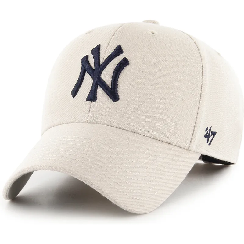 cappellino-curvo-beige-regolabile-con-logo-blu-marino-mvp-dei-new-york-yankees-mlb-di-47-brand