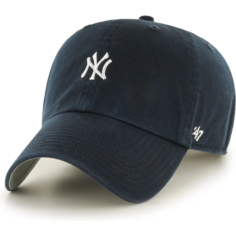casquette-courbee-bleue-marine-ajustable-clean-up-base-runner-mini-logo-new-york-yankees-mlb-47-brand