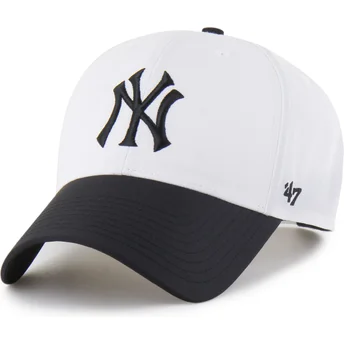 Gorra curva blanca y negra snapback MVP Brrr Two Tone de New York Yankees MLB de 47 Brand