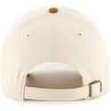 cappellino-curvo-beige-e-marrone-regolabile-clean-up-mini-script-suede-visor-di-oakland-athletics-mlb-di-47-brand
