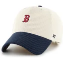 gorra-curva-beige-y-azul-marino-ajustable-clean-up-cord-base-runner-two-tone-de-boston-red-sox-mlb-de-47-brand