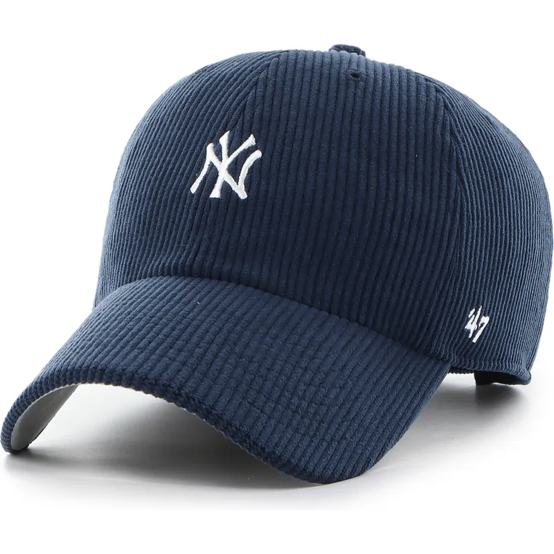 gebogene-marineblau-verstellbare-kappe-clean-up-cord-base-runner-von-new-york-yankees-mlb-von-47-brand
