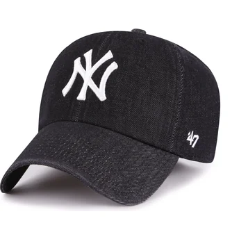 Gorra curva negra ajustable Clean Up Lennon de New York Yankees MLB de 47 Brand